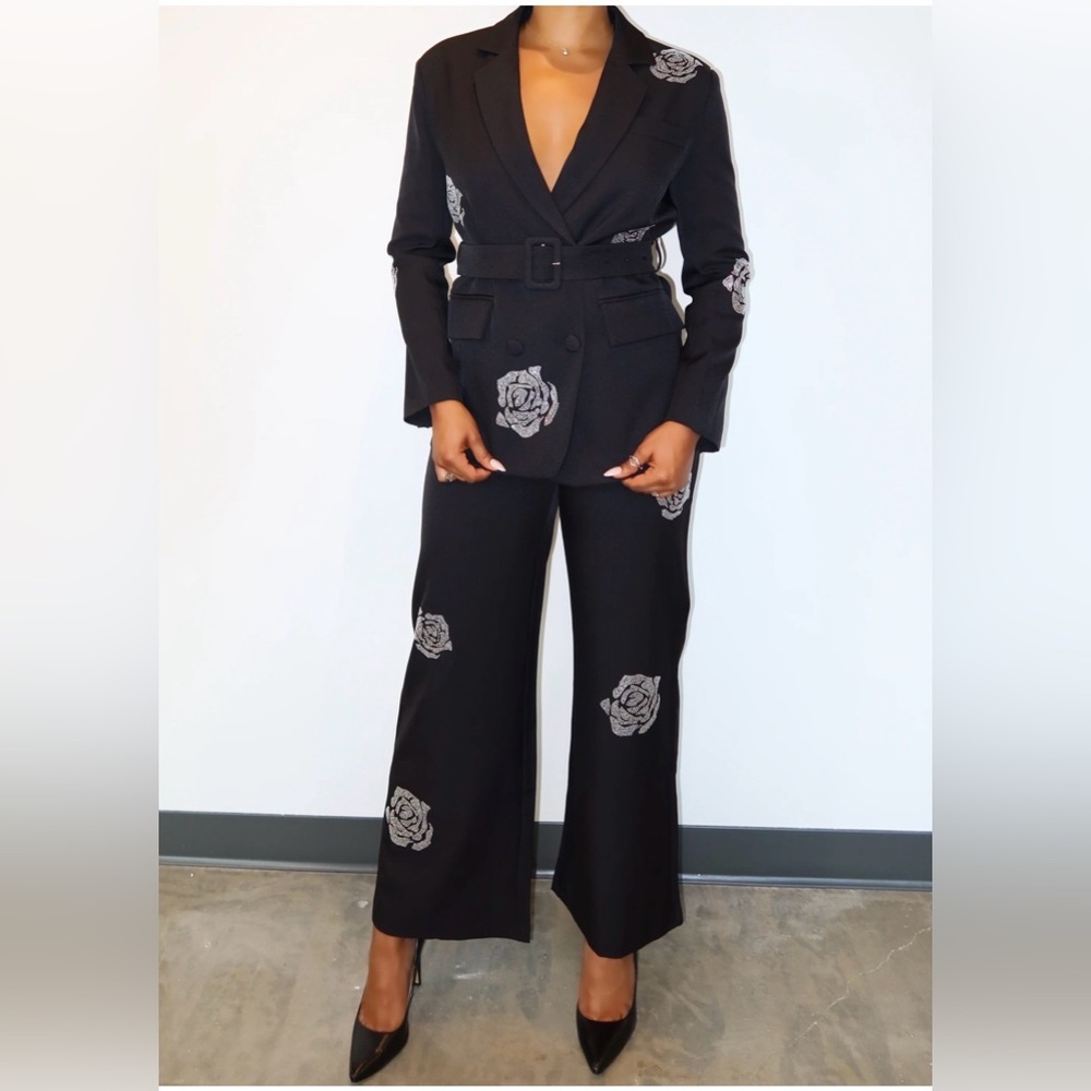 Rose Belted Suit